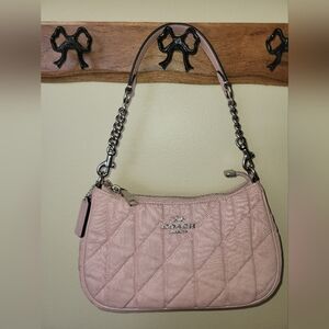 NEW Coach Teri Pink Denim Quilted Bag